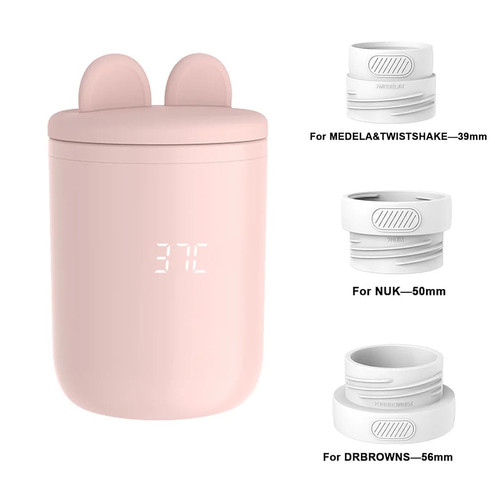 BornBL N1S Portable Baby Bottle Warmer, Fast Heating Travel Milk Warmer, 8800mAh Breastmilk Warmer On The Go with 3 Adapters - Nidoozi