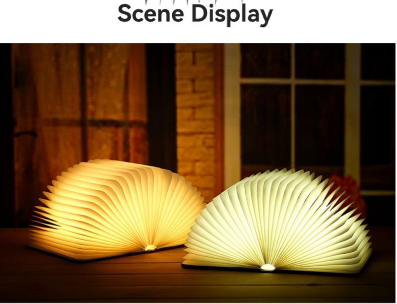 Book Lamp Folding Page Flipping Night Light - Nidoozi