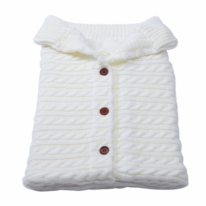 Baby Button Knitted Stroller Sleeping Bag - Nidoozi
