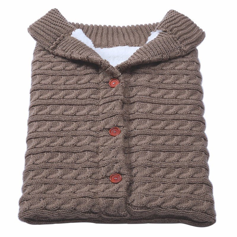 Baby Button Knitted Stroller Sleeping Bag - Nidoozi