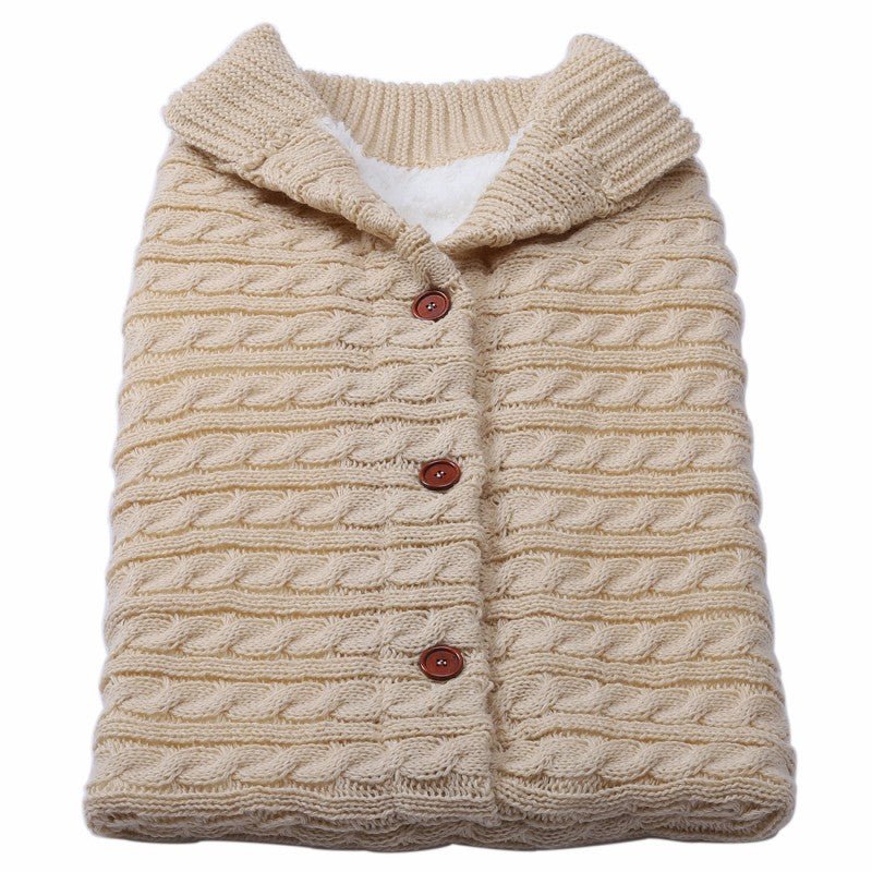 Baby Button Knitted Stroller Sleeping Bag - Nidoozi