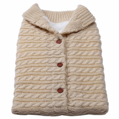 Baby Button Knitted Stroller Sleeping Bag - Nidoozi