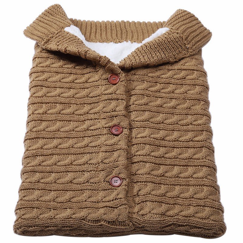Baby Button Knitted Stroller Sleeping Bag - Nidoozi