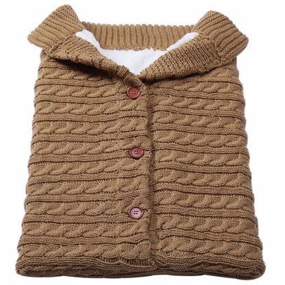 Baby Button Knitted Stroller Sleeping Bag - Nidoozi