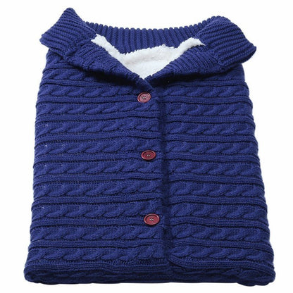 Baby Button Knitted Stroller Sleeping Bag - Nidoozi