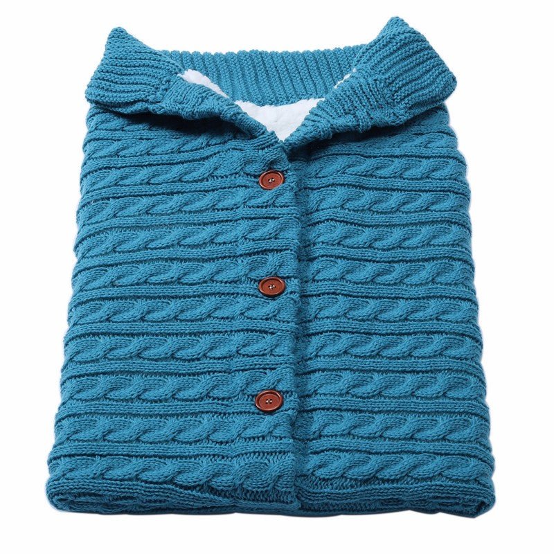 Baby Button Knitted Stroller Sleeping Bag - Nidoozi