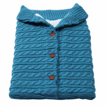 Baby Button Knitted Stroller Sleeping Bag - Nidoozi