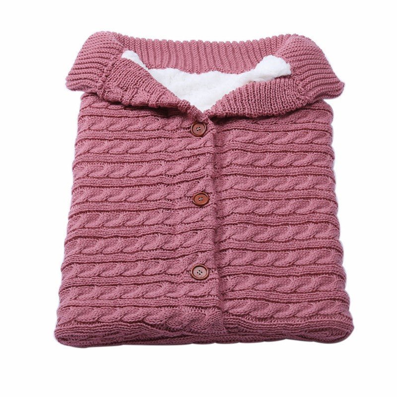 Baby Button Knitted Stroller Sleeping Bag - Nidoozi
