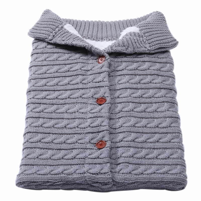 Baby Button Knitted Stroller Sleeping Bag - Nidoozi