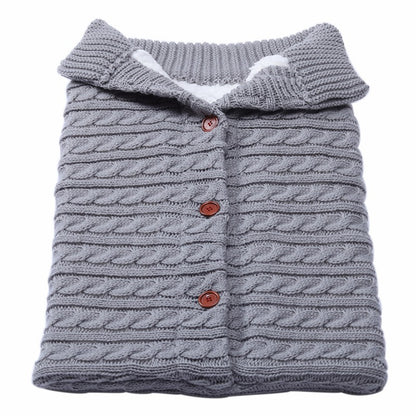 Baby Button Knitted Stroller Sleeping Bag - Nidoozi