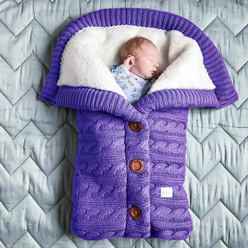 Baby Button Knitted Stroller Sleeping Bag - Nidoozi