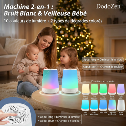 DodoZen™ | Machine à Bruit Blanc Intelligente & Veilleuse Apaisante pour Bébé