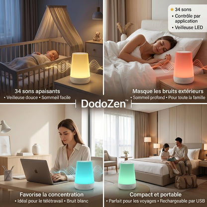DodoZen™ | Machine à Bruit Blanc Intelligente & Veilleuse Apaisante pour Bébé