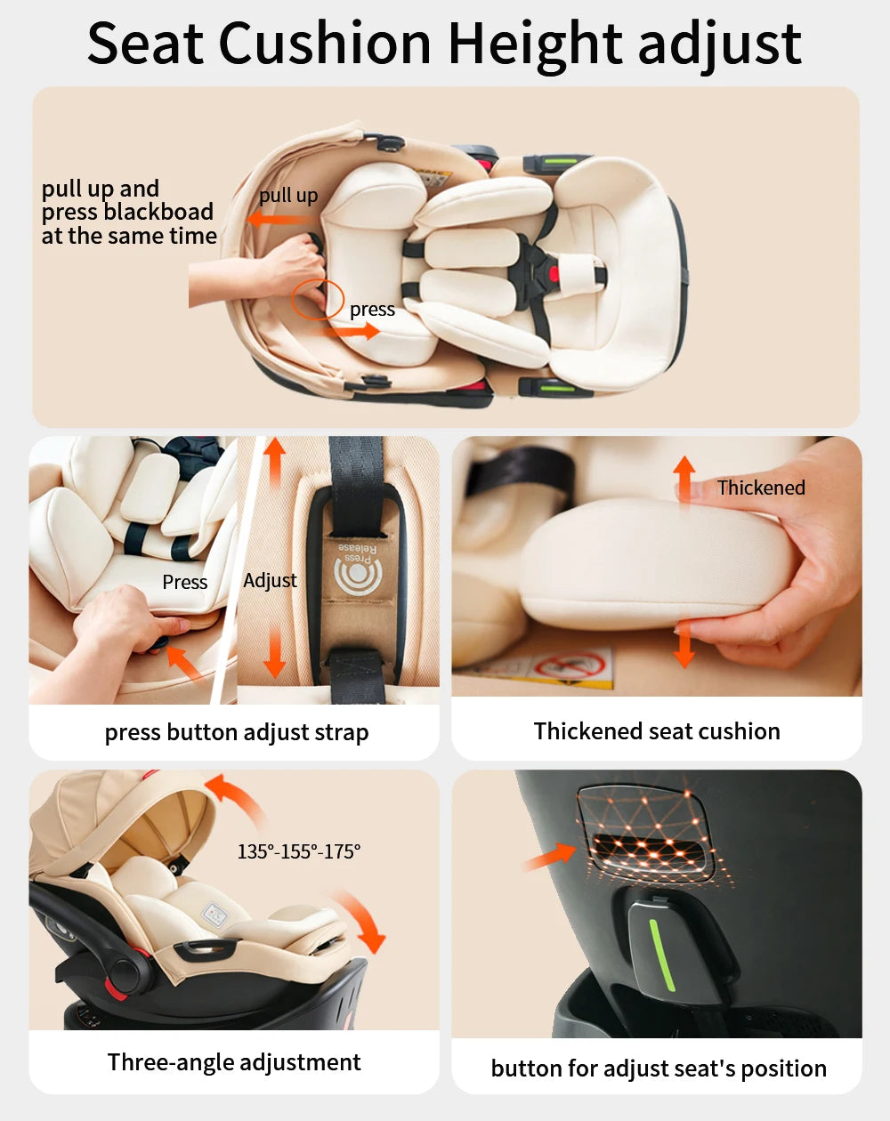 3-in-1 Baby Stroller Combo Car Seat,Travel System for Infant Baby Carriage with Isofix Base,Foldable Reversible Stroller Upto 55lbs