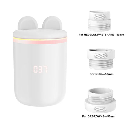 BornBL N1S Portable Baby Bottle Warmer, Fast Heating Travel Milk Warmer, 8800mAh Breastmilk  Warmer On The Go with 3 Adapters